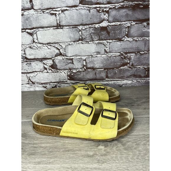 Sanosan Yellow Leather Arizona Slides Casual Cork Sandals Women Sz 40EU/9.5M US - Picture 16 of 16